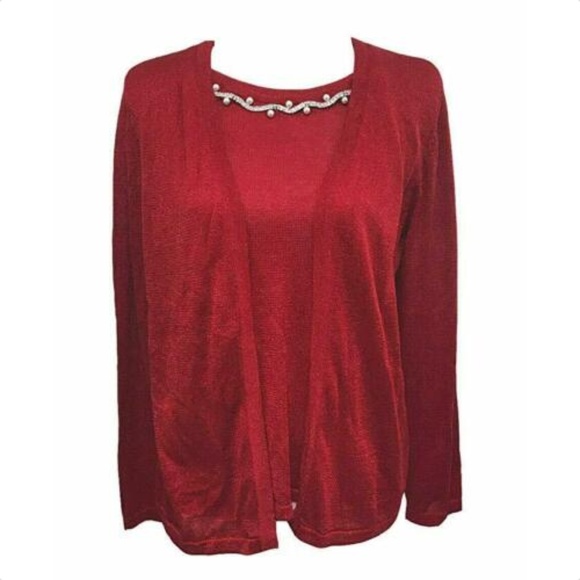 NY Collection Petite Layered-Look Embellishe Ruby - Picture 2 of 2